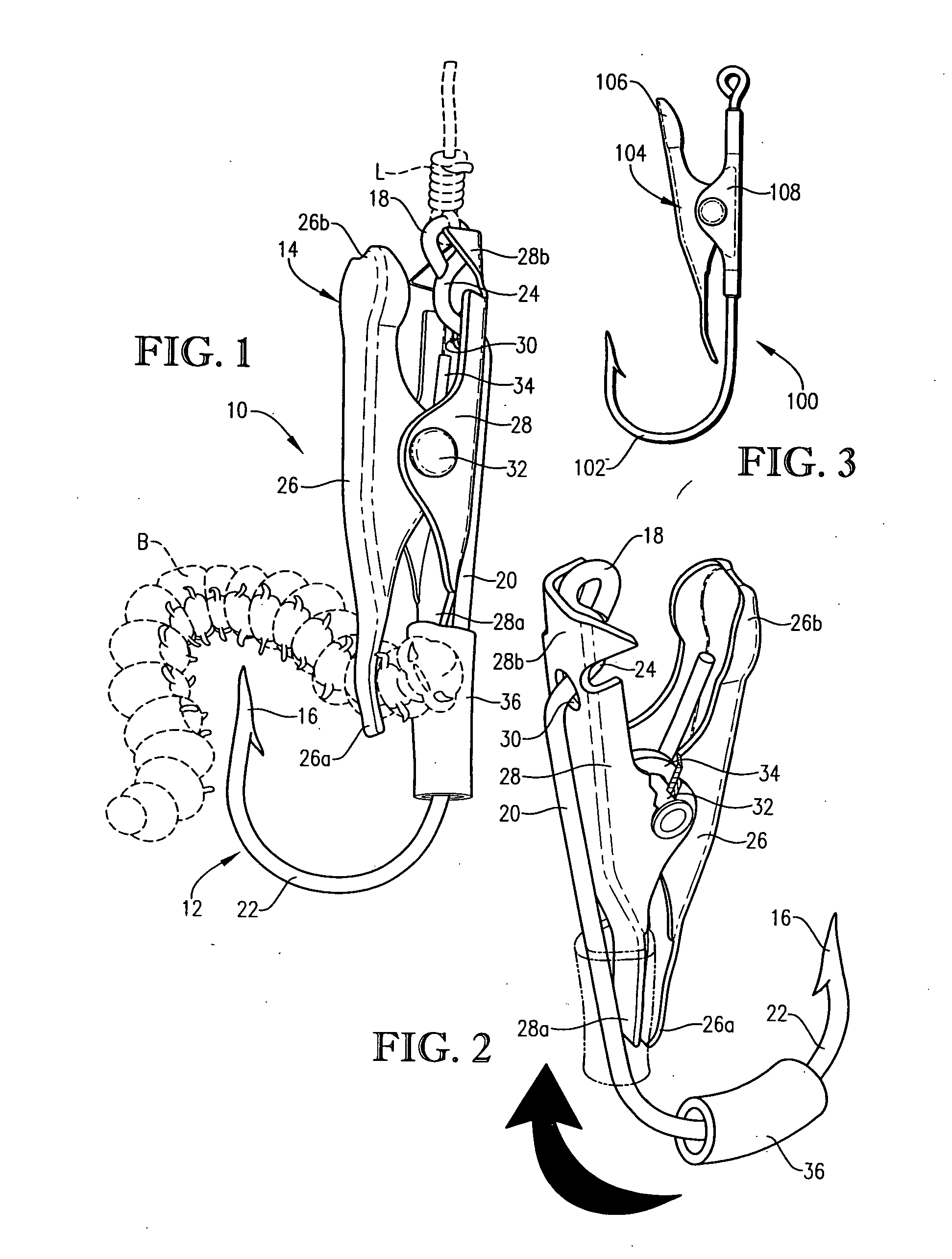 Fish hook with bait attachment clip