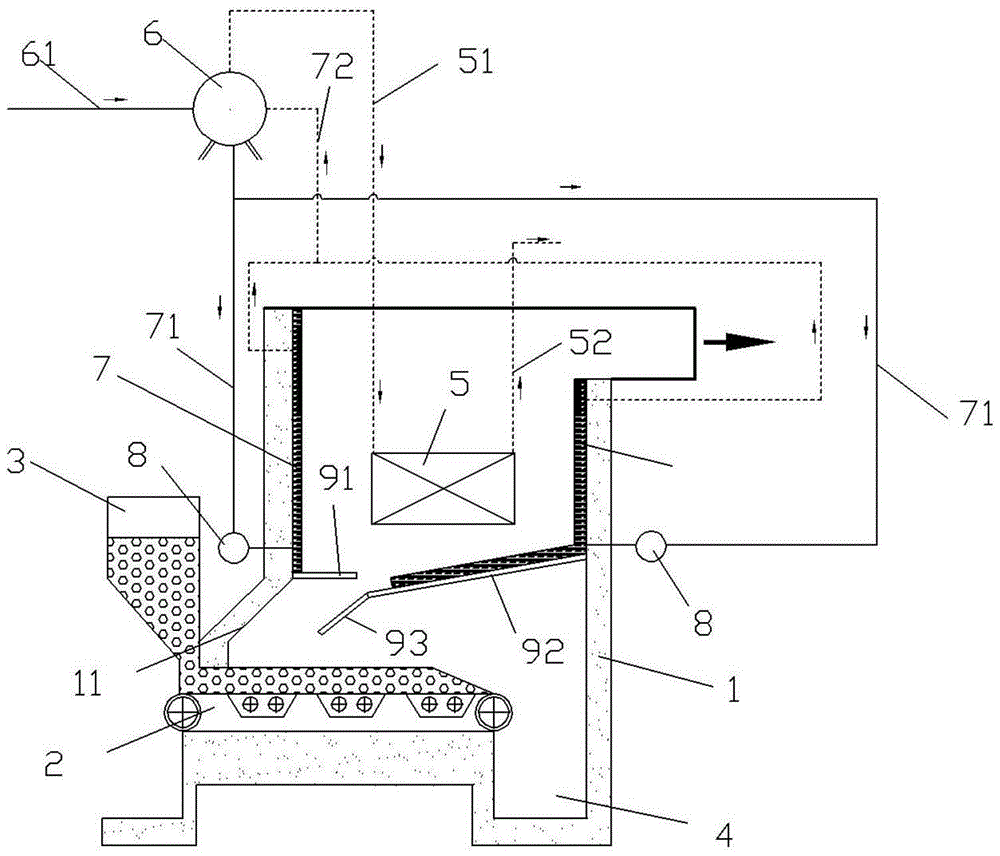 A biomass burning power boiler