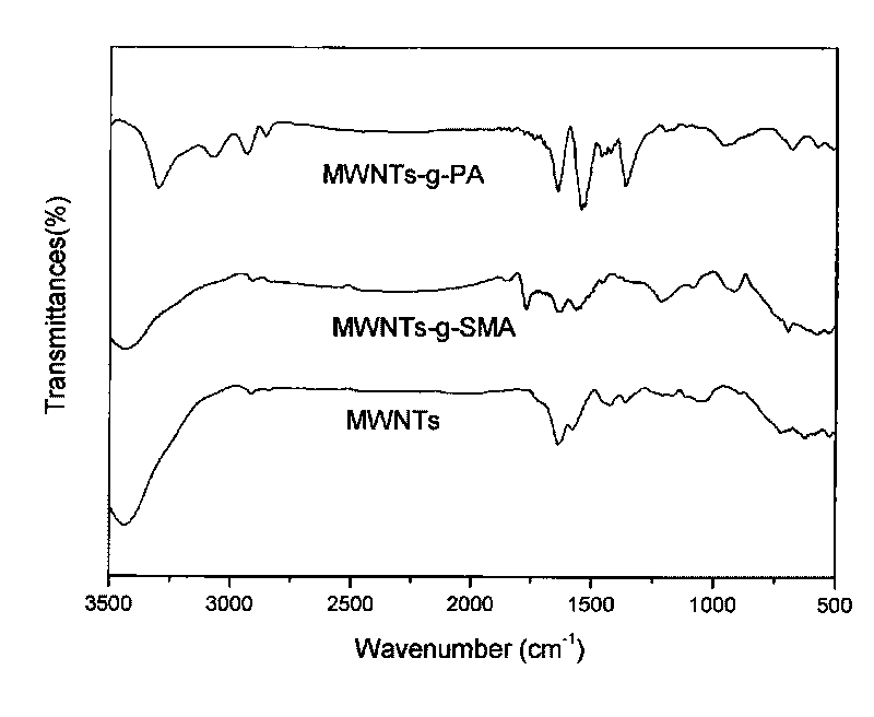 Preparation method of nylon-6 grafting modified carbon nano tubes