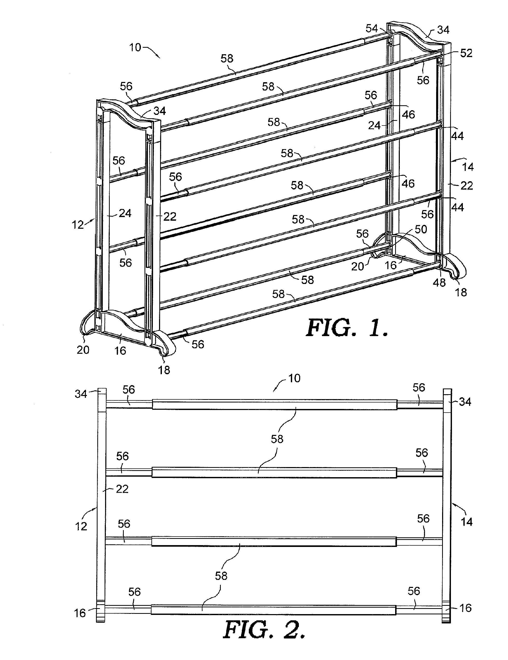 Expansible shoe rack