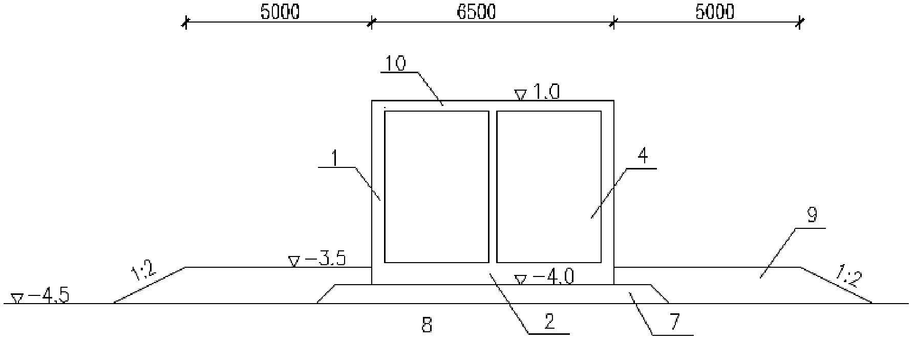 Triangular caisson