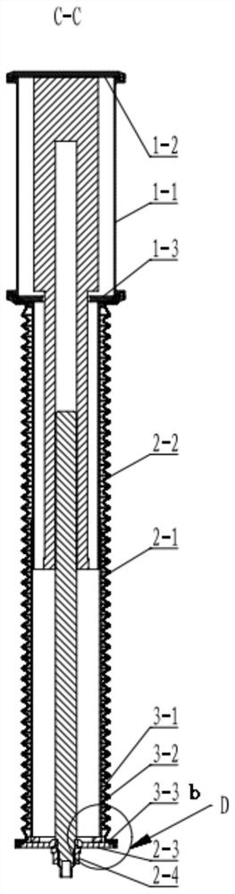 An underwater sealing structure of an electric push-pull rod