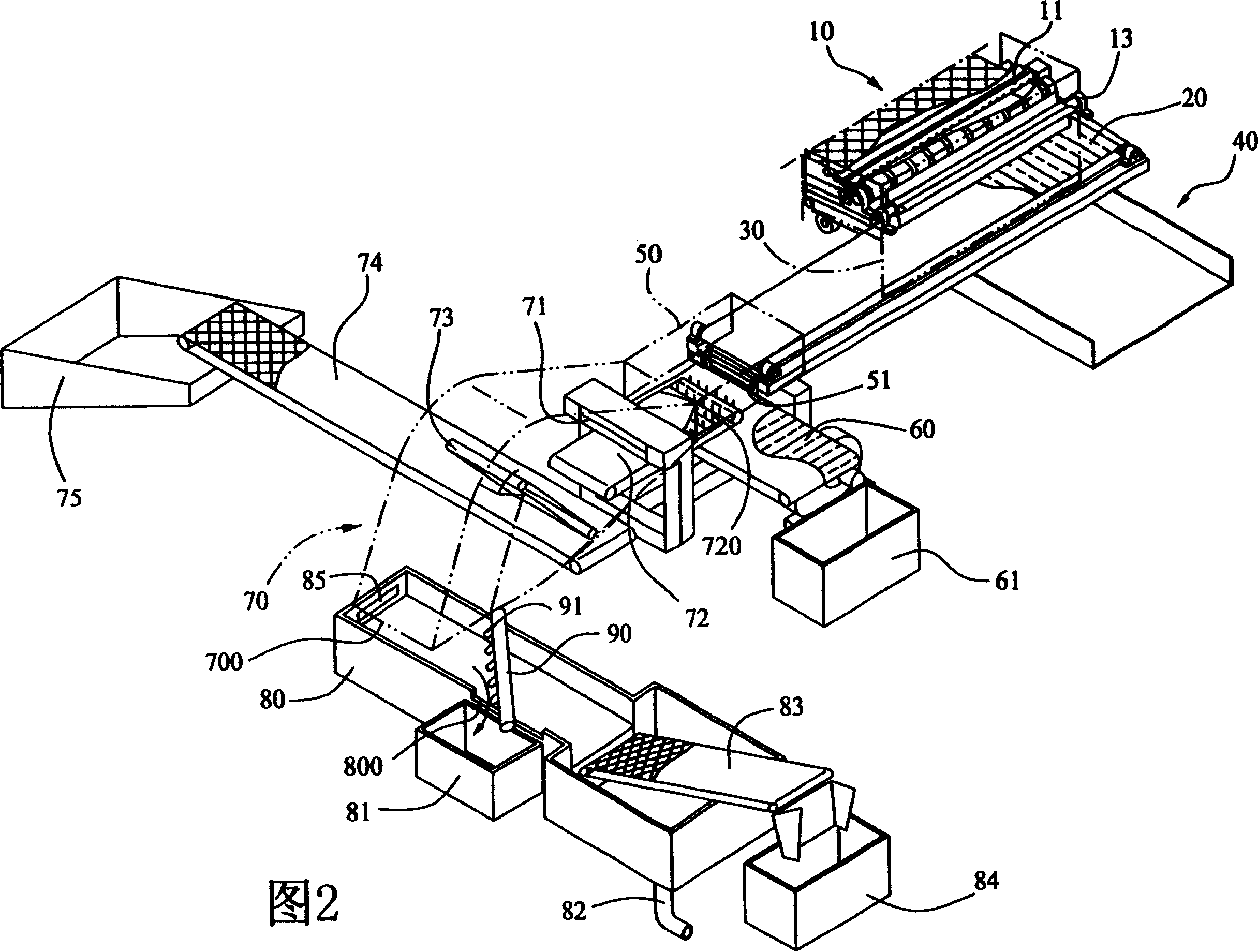 Method and device for separate collecting middle sized garbage