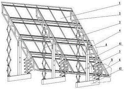 Large-turning-angle scaffolding photovoltaic power station