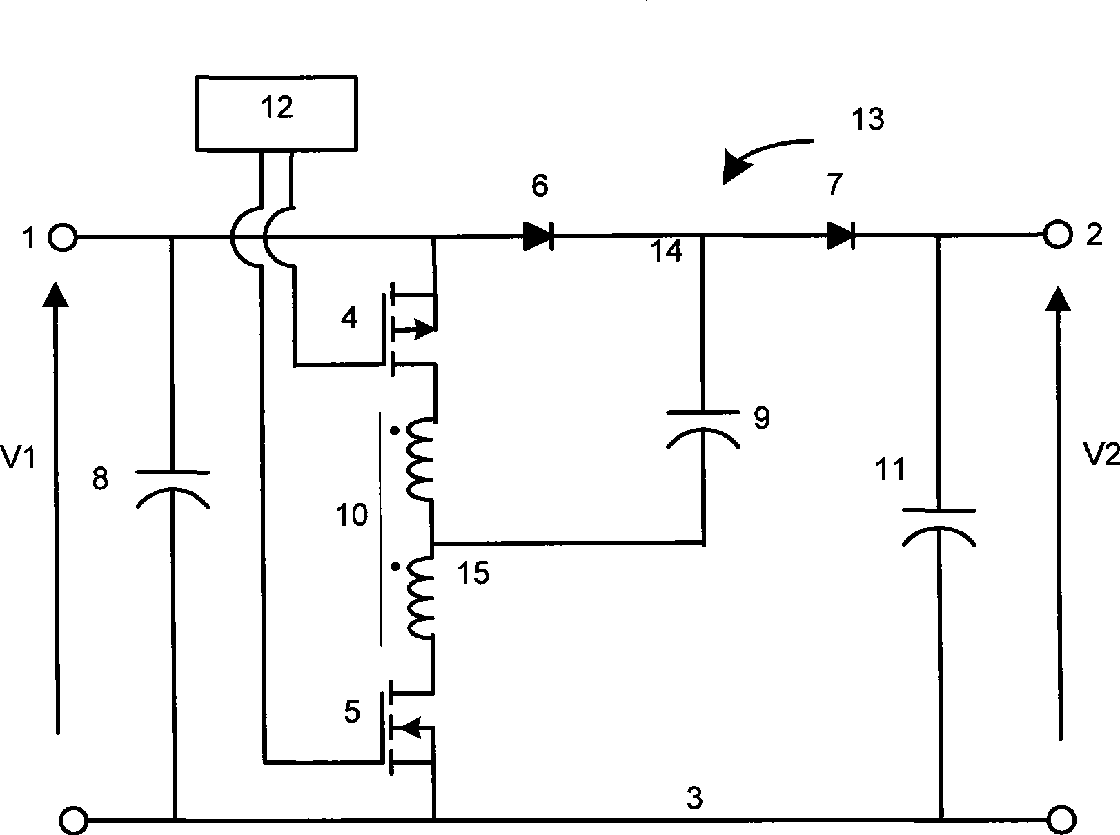 Resonant switched capacitor direct current voltage converter