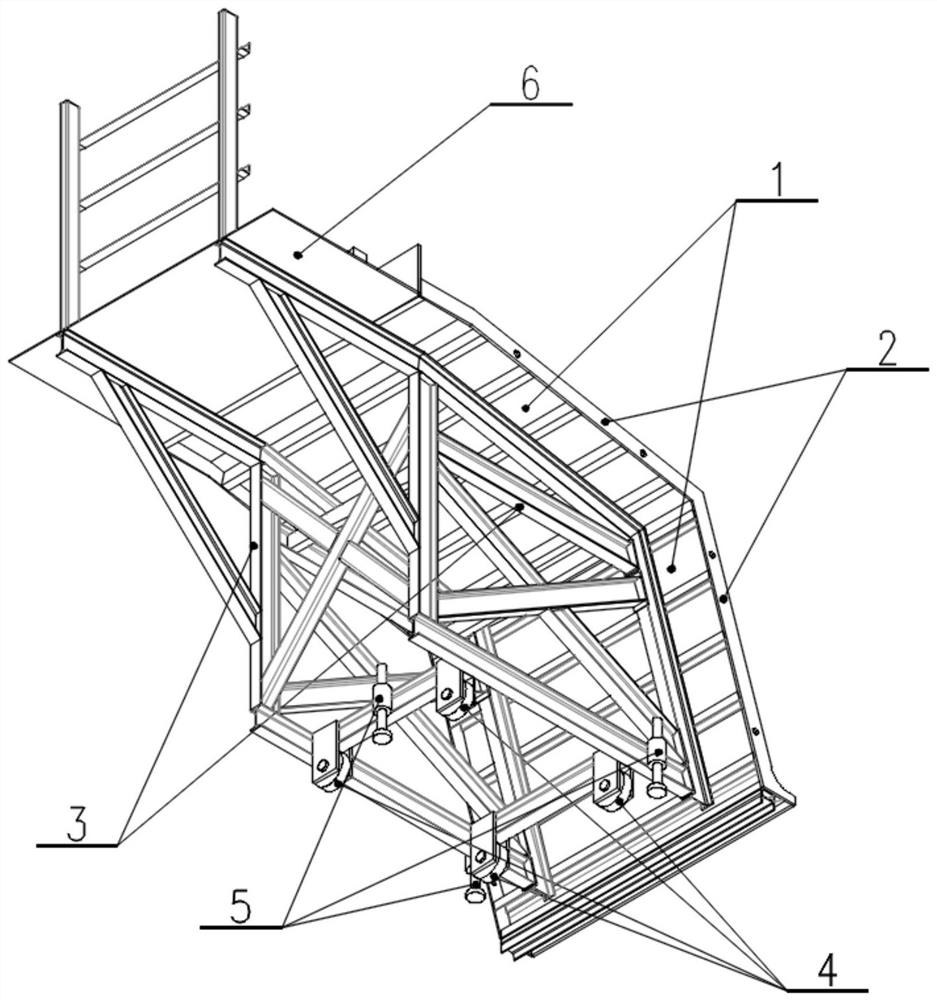 Movable cast-in-place beam side formwork device and using method thereof