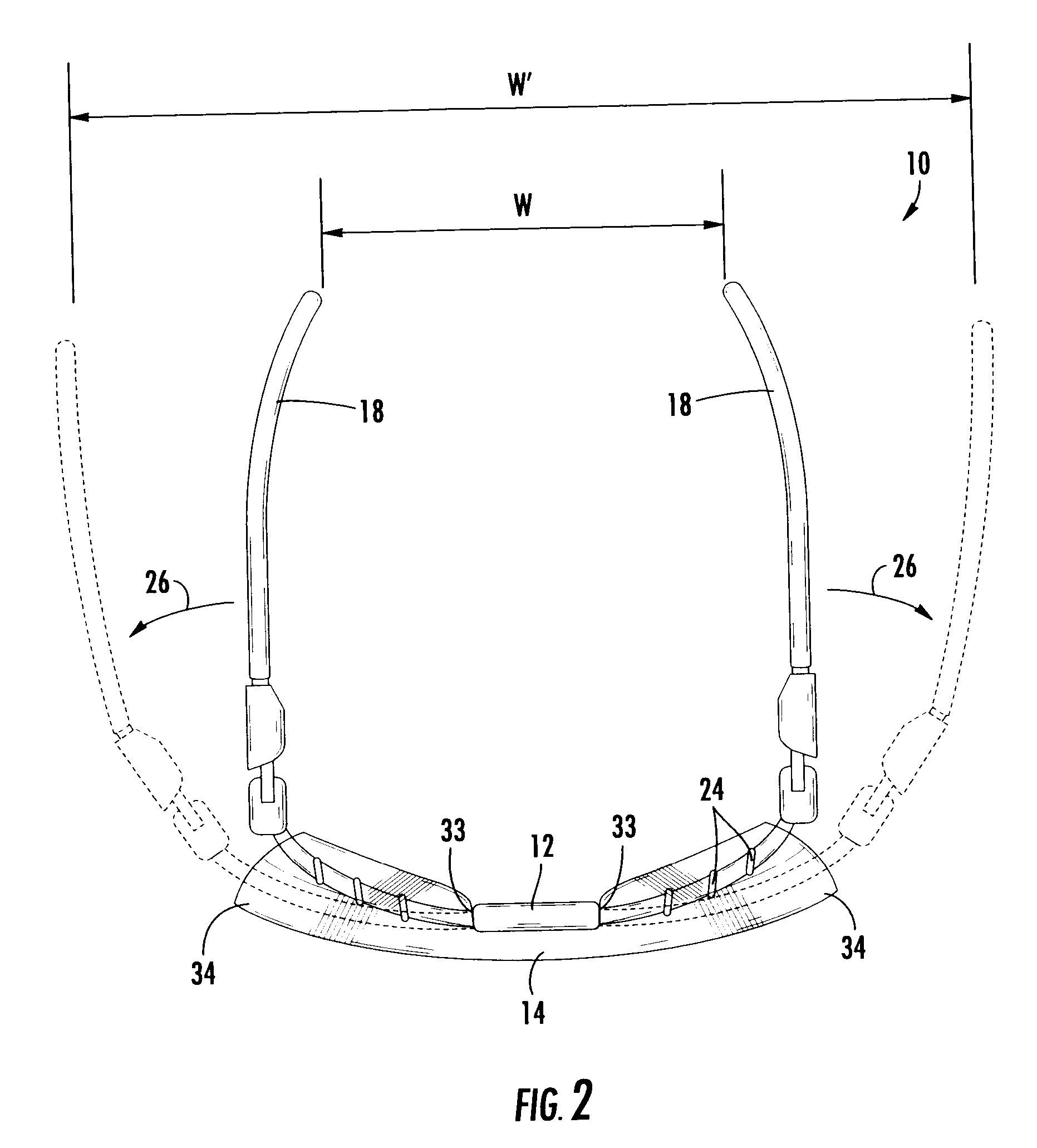 Adjustable length upper frame member for eyeglasses