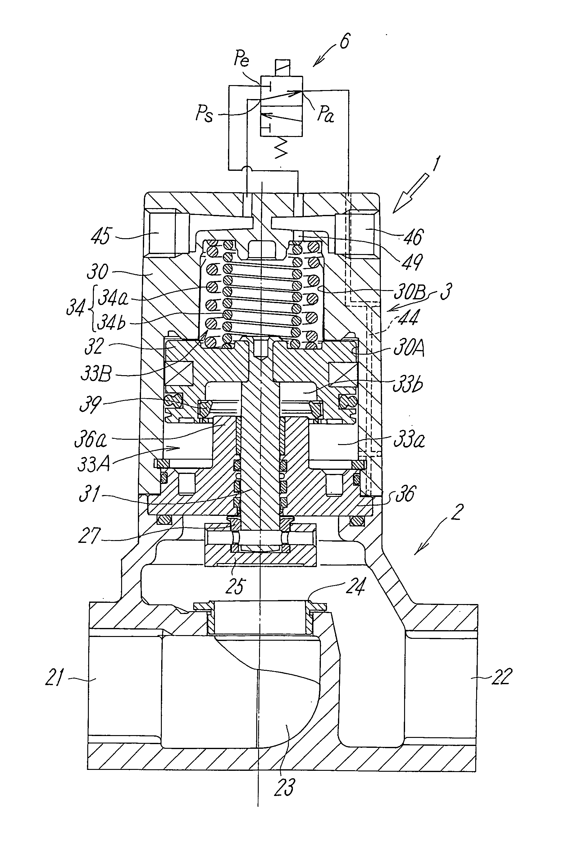 Pilot-type two-port valve