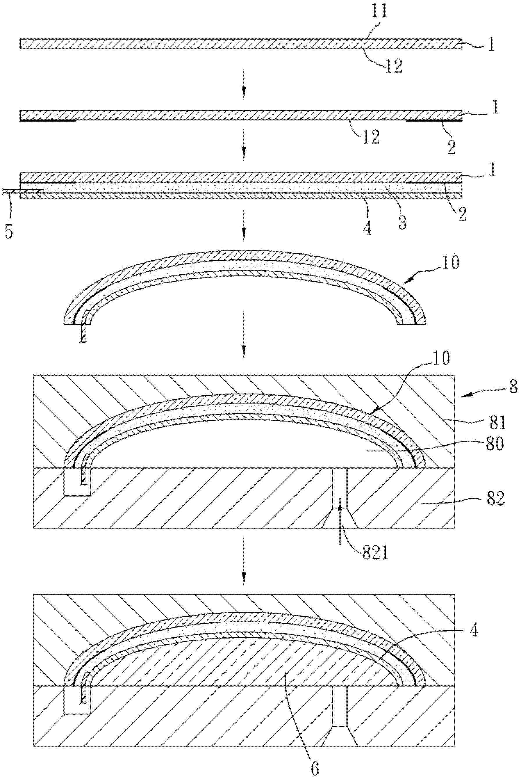 Stereoscopic touch control module and manufacturing method thereof