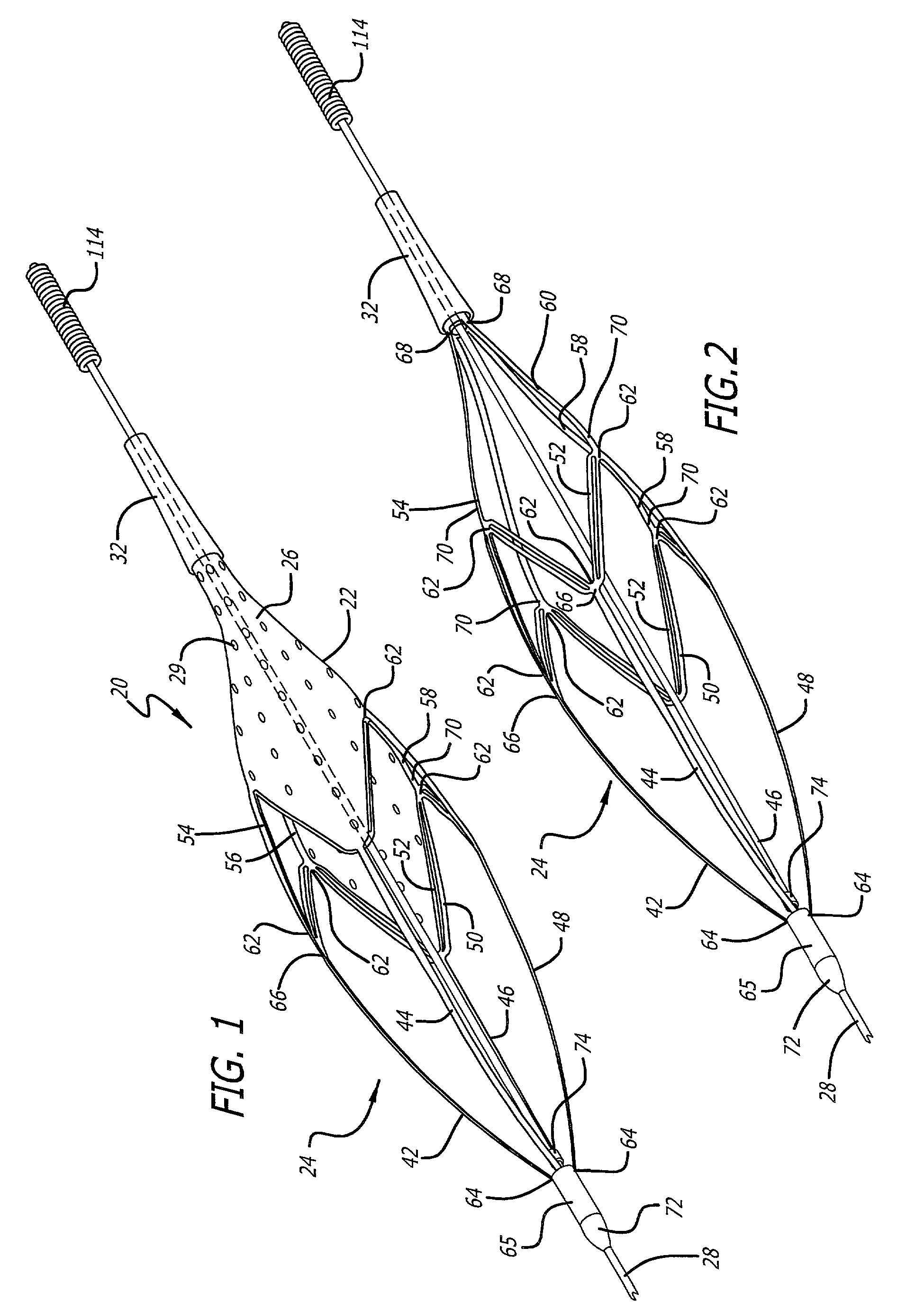 Expandable cages for embolic filtering devices