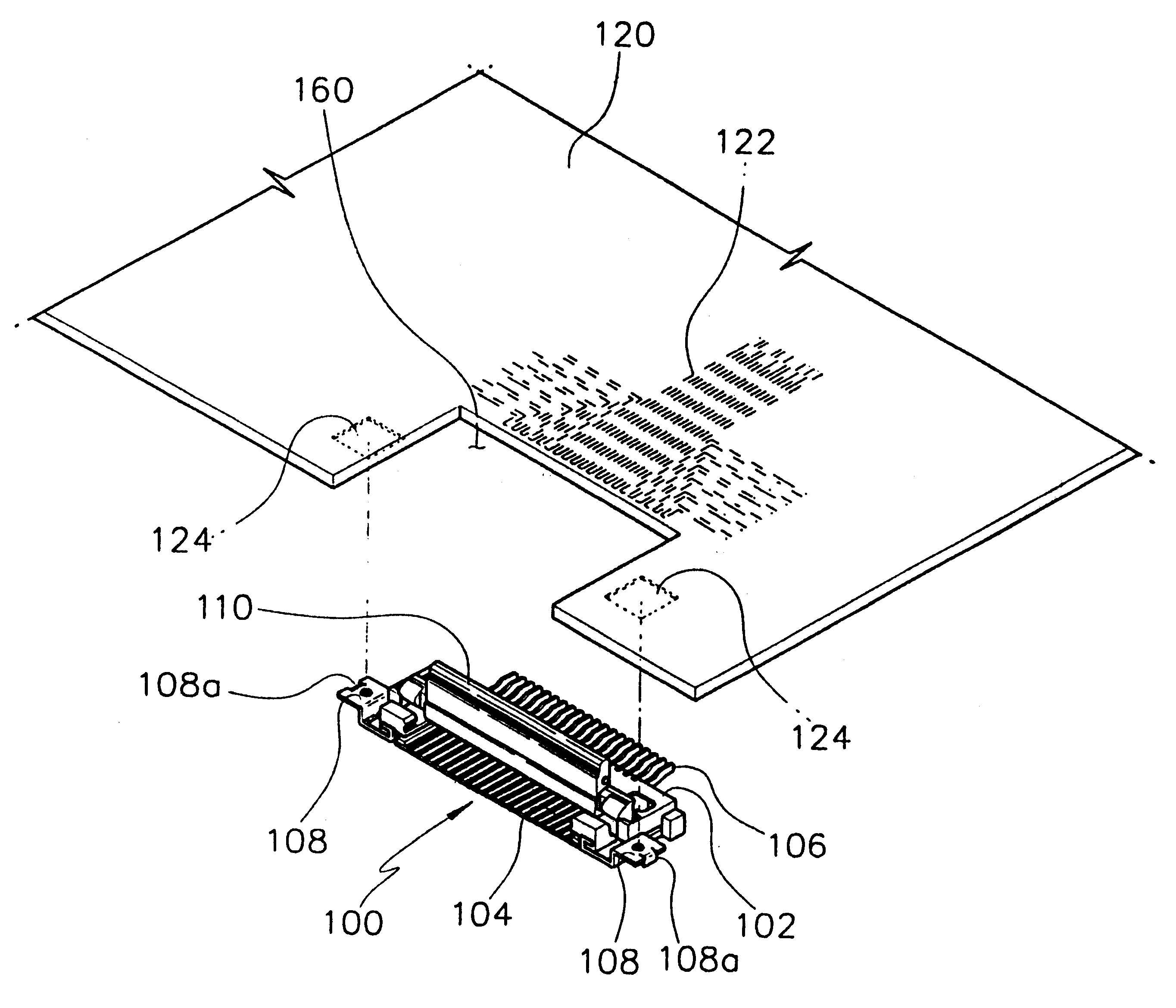 Electrical connector for connecting a flexible printed circuit to a rigid printed circuit board