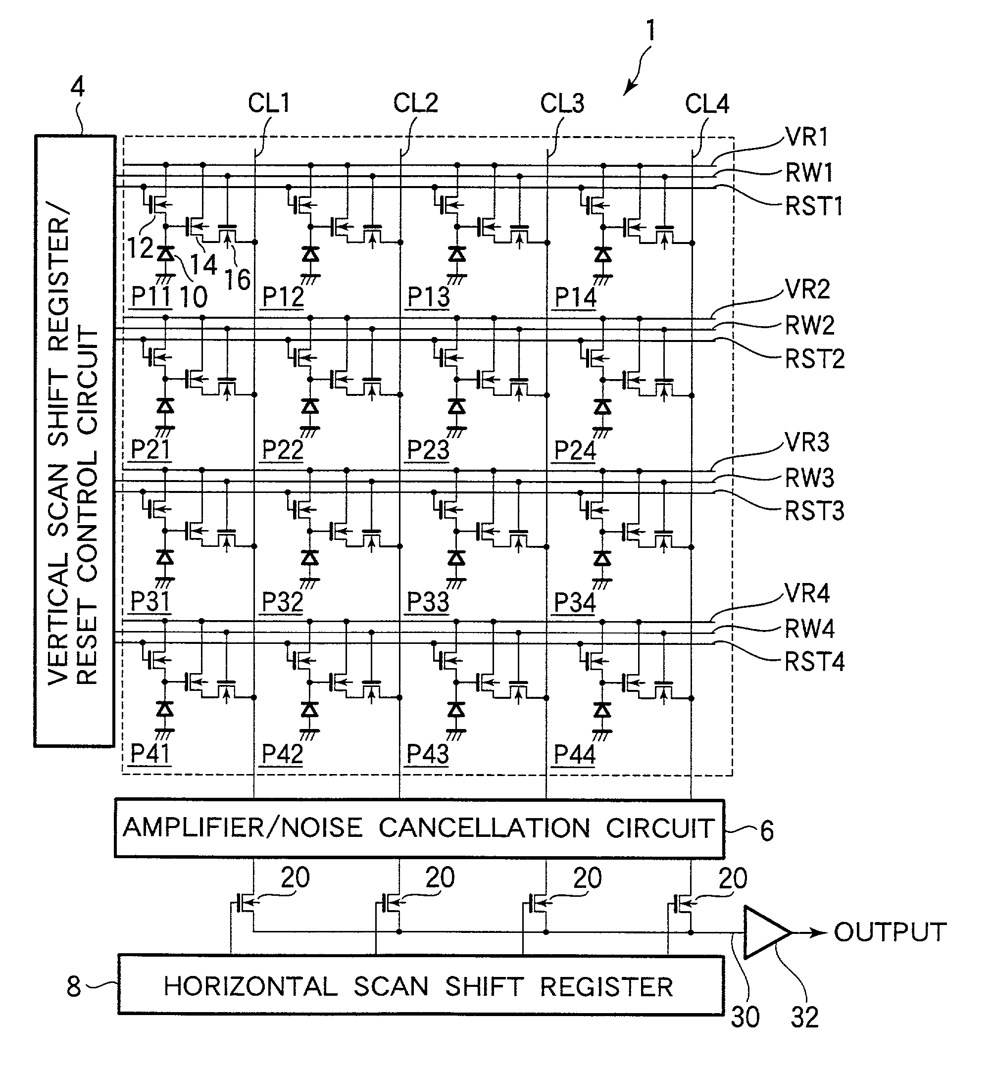 Method of reducing flicker noises of X-Y address type solid-state image pickup device