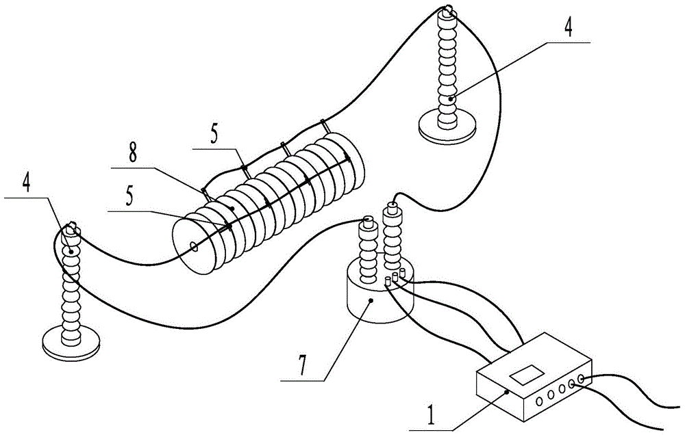 Portable suspension insulator withstand voltage test system and its withstand voltage test method