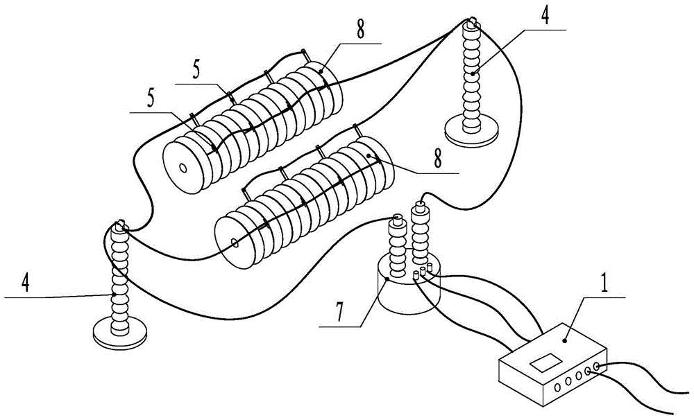 Portable suspension insulator withstand voltage test system and its withstand voltage test method