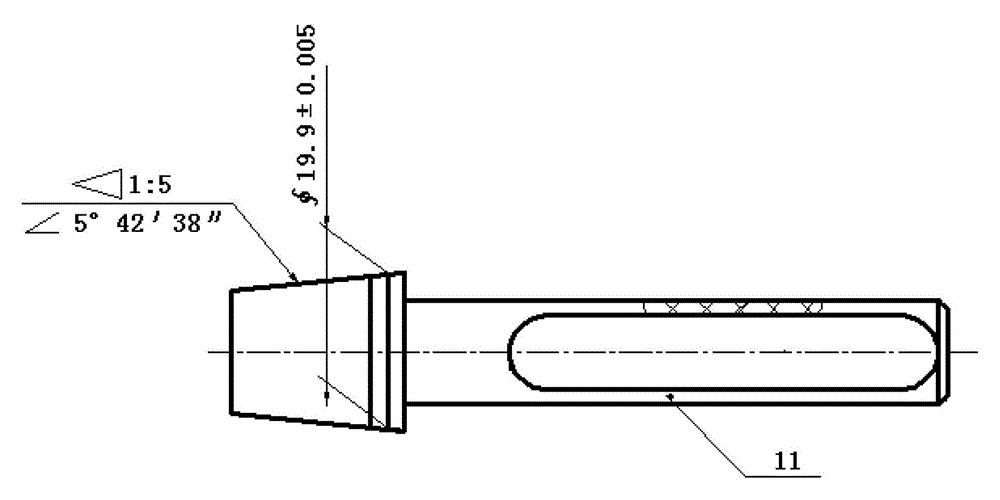 Taper position gauge for accurately measuring the diameter error of the large end of a taper hole