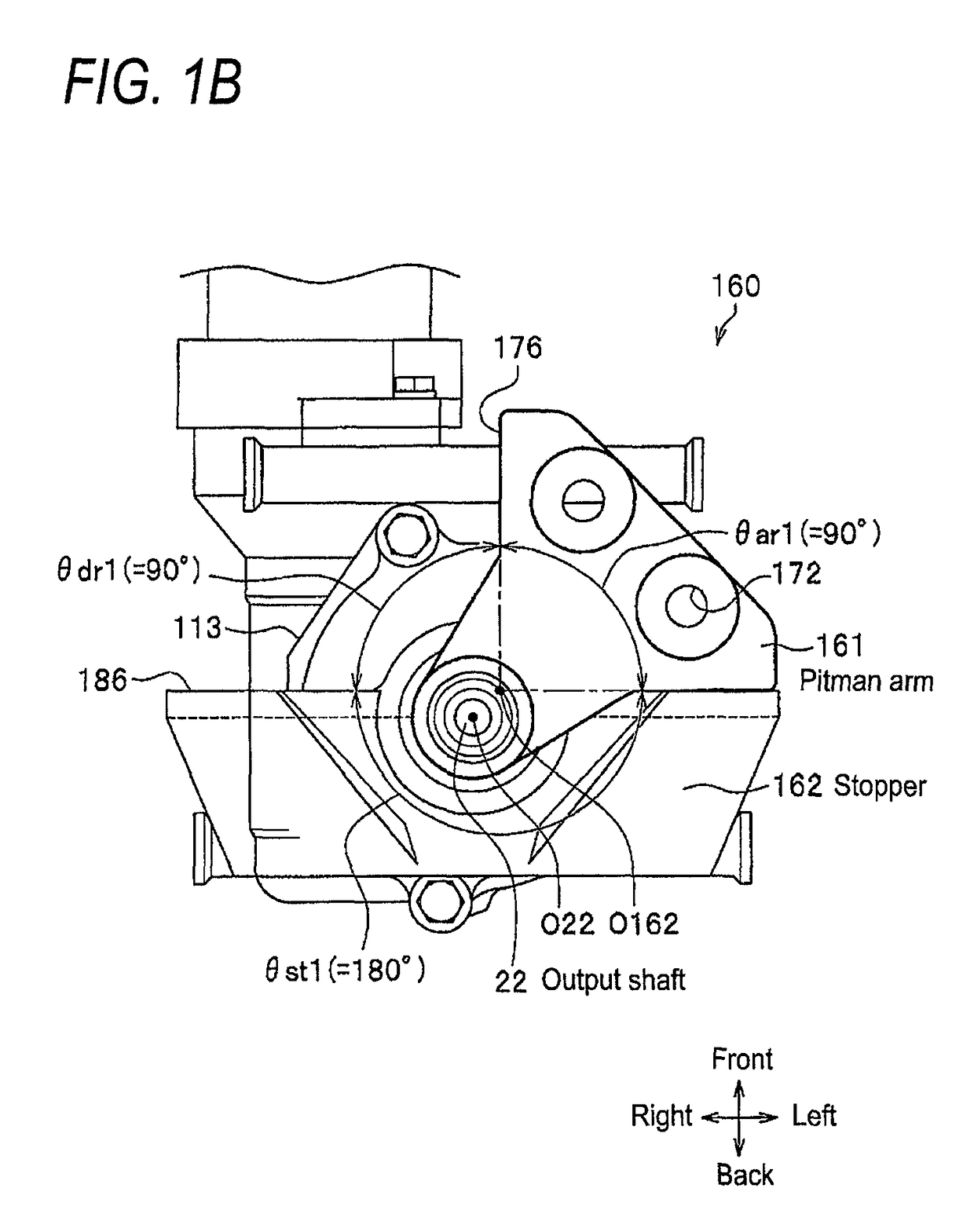 Arm stopper mechanism, and electric power-steering device using arm stopper mechanism