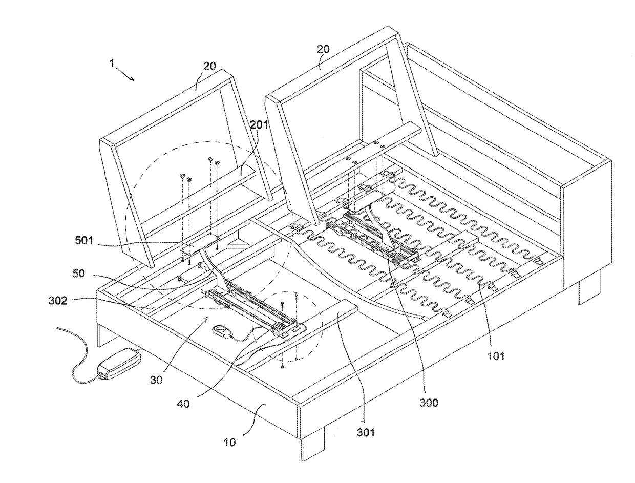 Sofa having adjustable backrest position