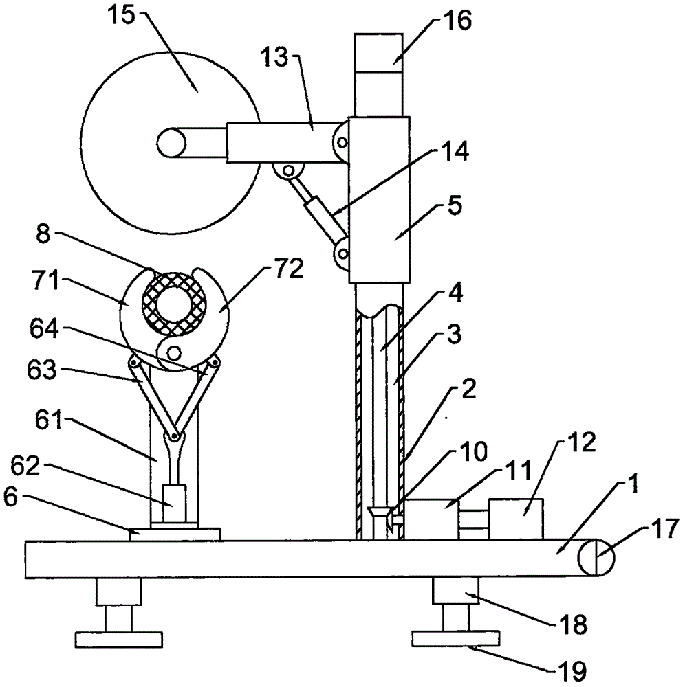 Corrugated pipe cutting device