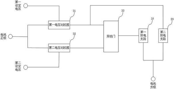 Method, circuit and system for discharging a battery