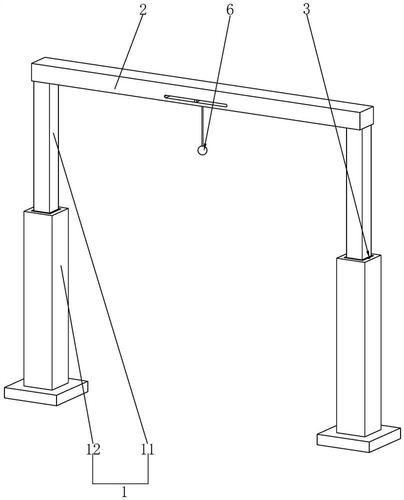 A steel structure support frame