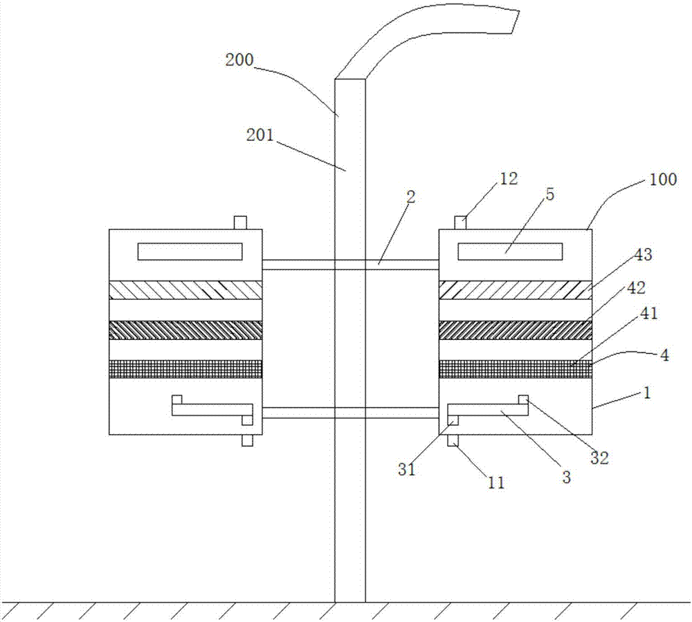 Street lamp-based city haze treatment device and treatment method