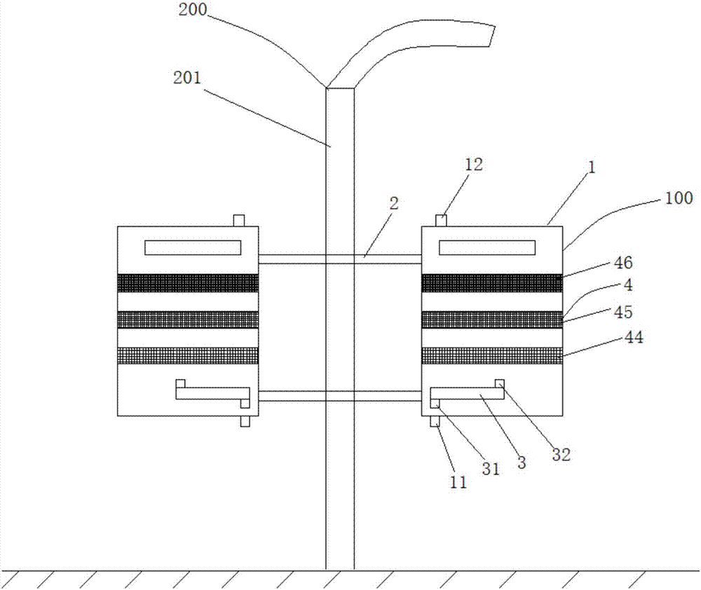 Street lamp-based city haze treatment device and treatment method