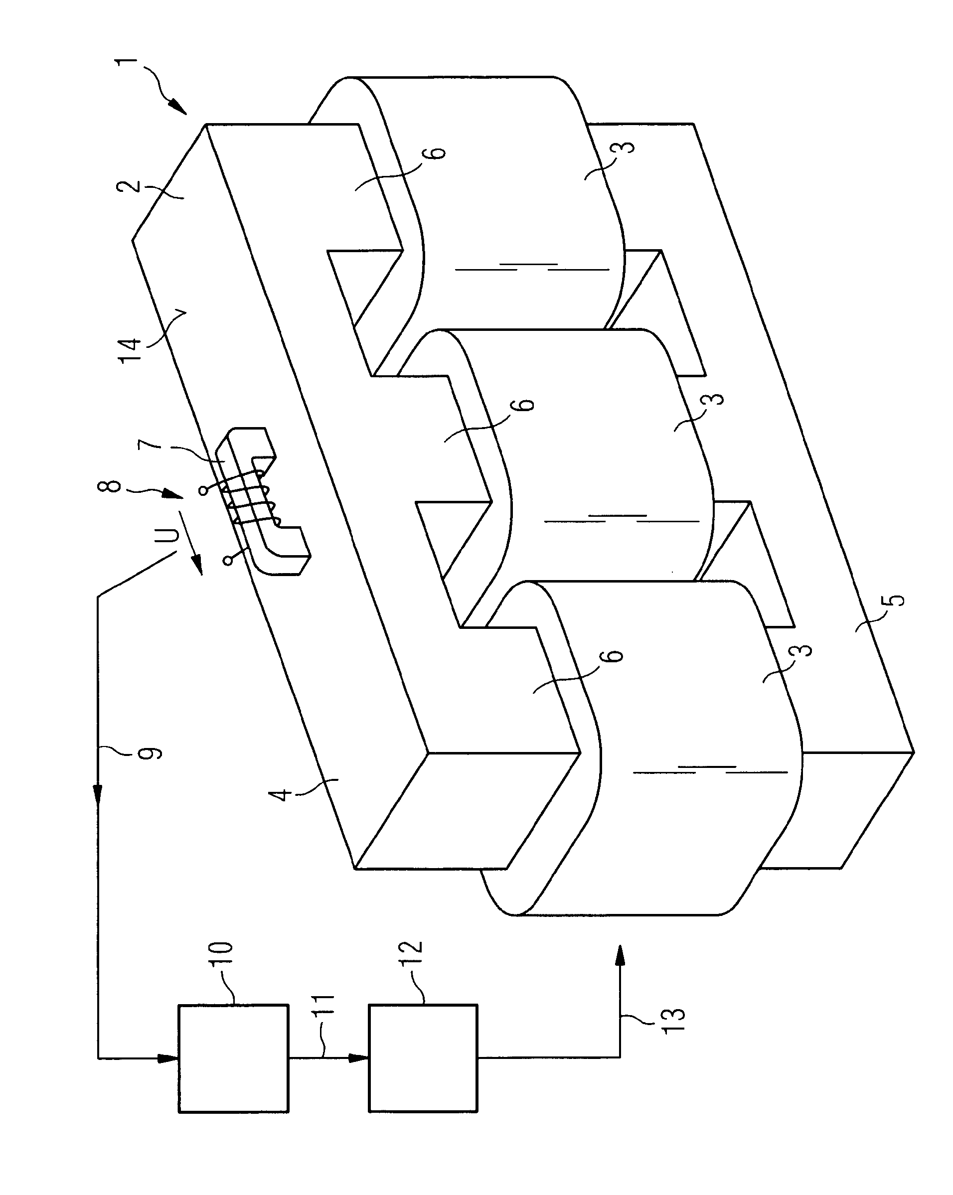 Method and apparatus for detecting a magnetic characteristic variable in a core