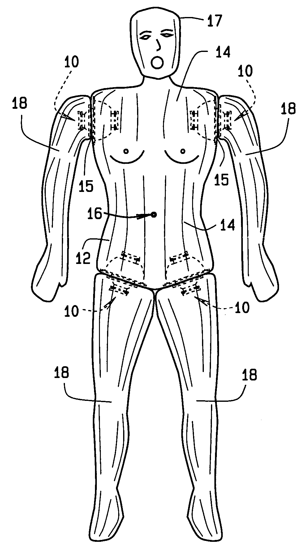 Swivel air passing joint for an inflatable mannequin