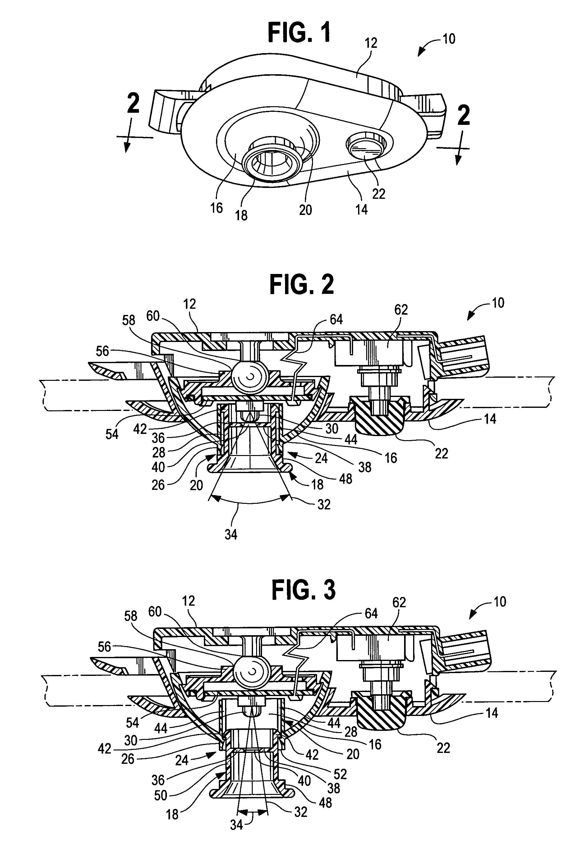 Adjustable light beam device for aimable vehicle lamp assembly and method