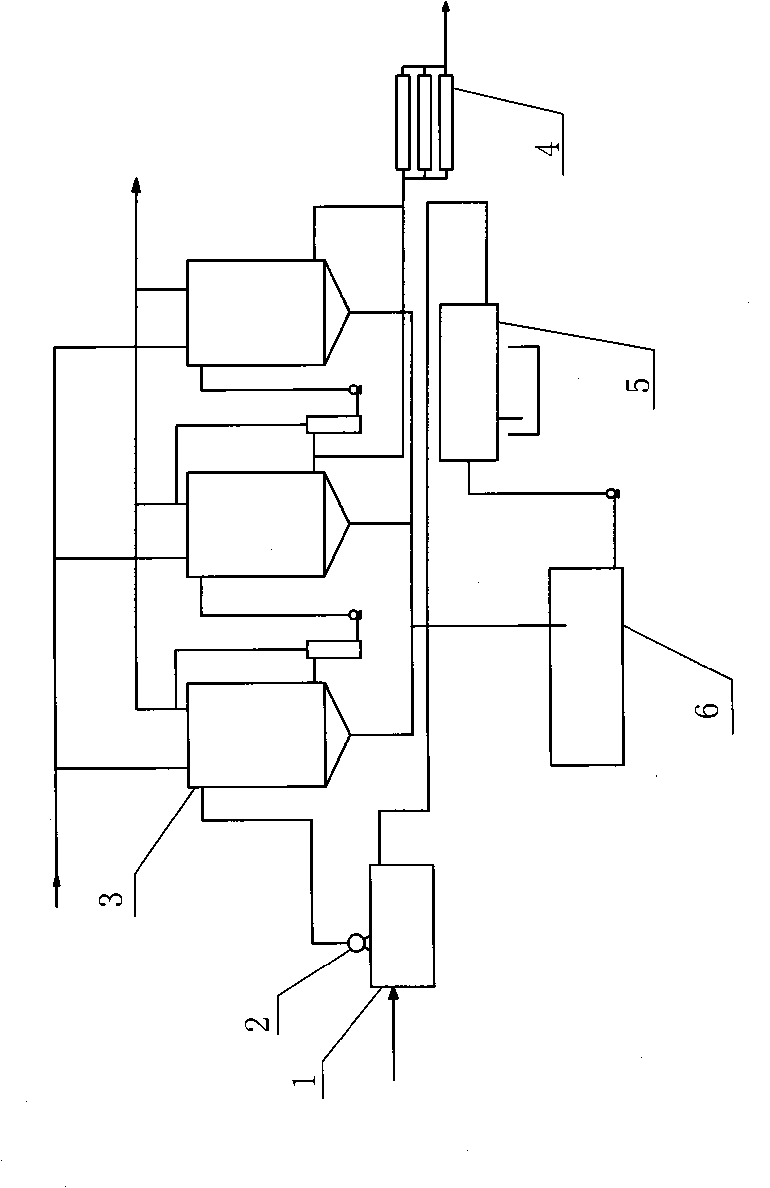 Method for treating mercury-containing wastewater with three-section continuous process