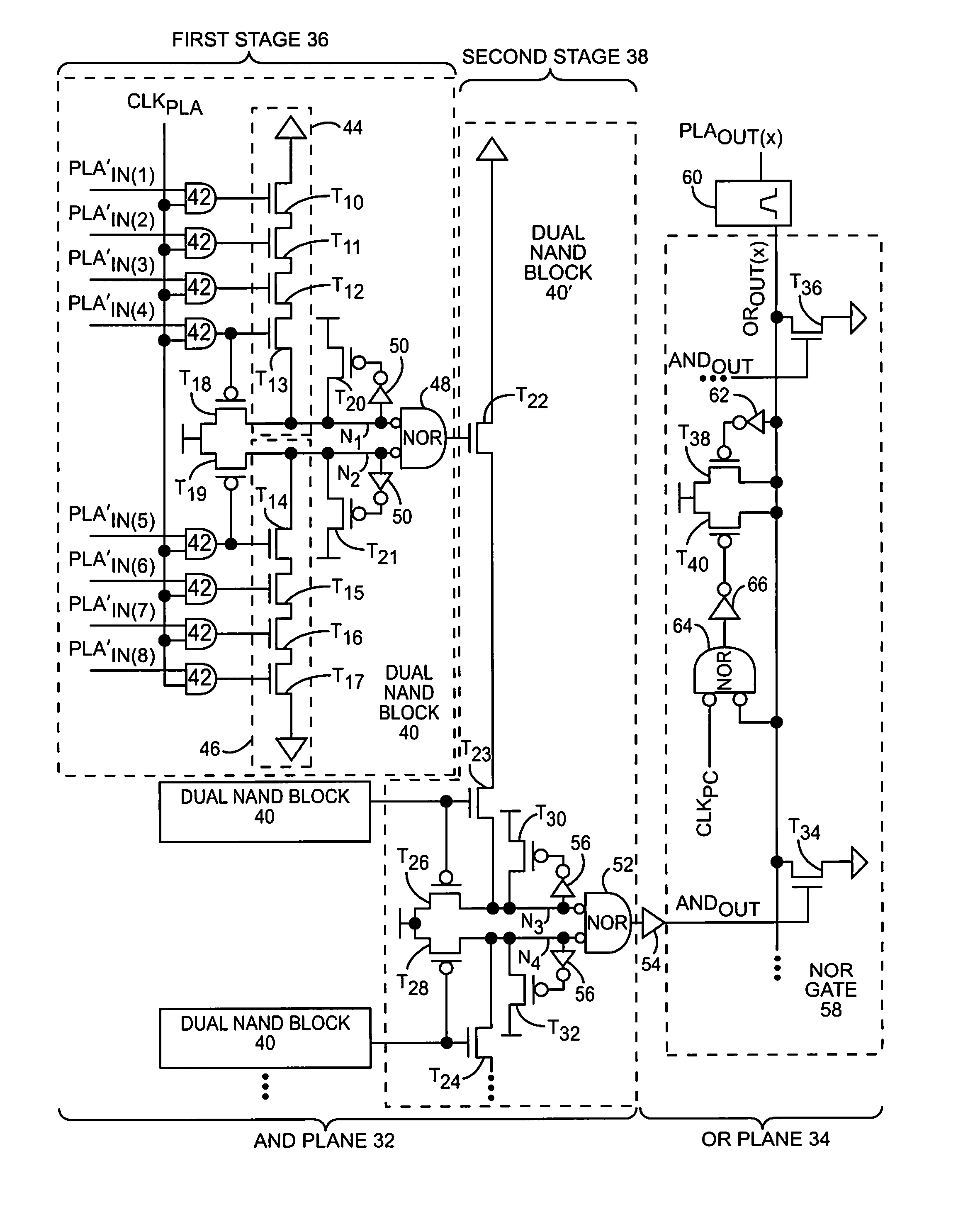 Low power, race free programmable logic arrays