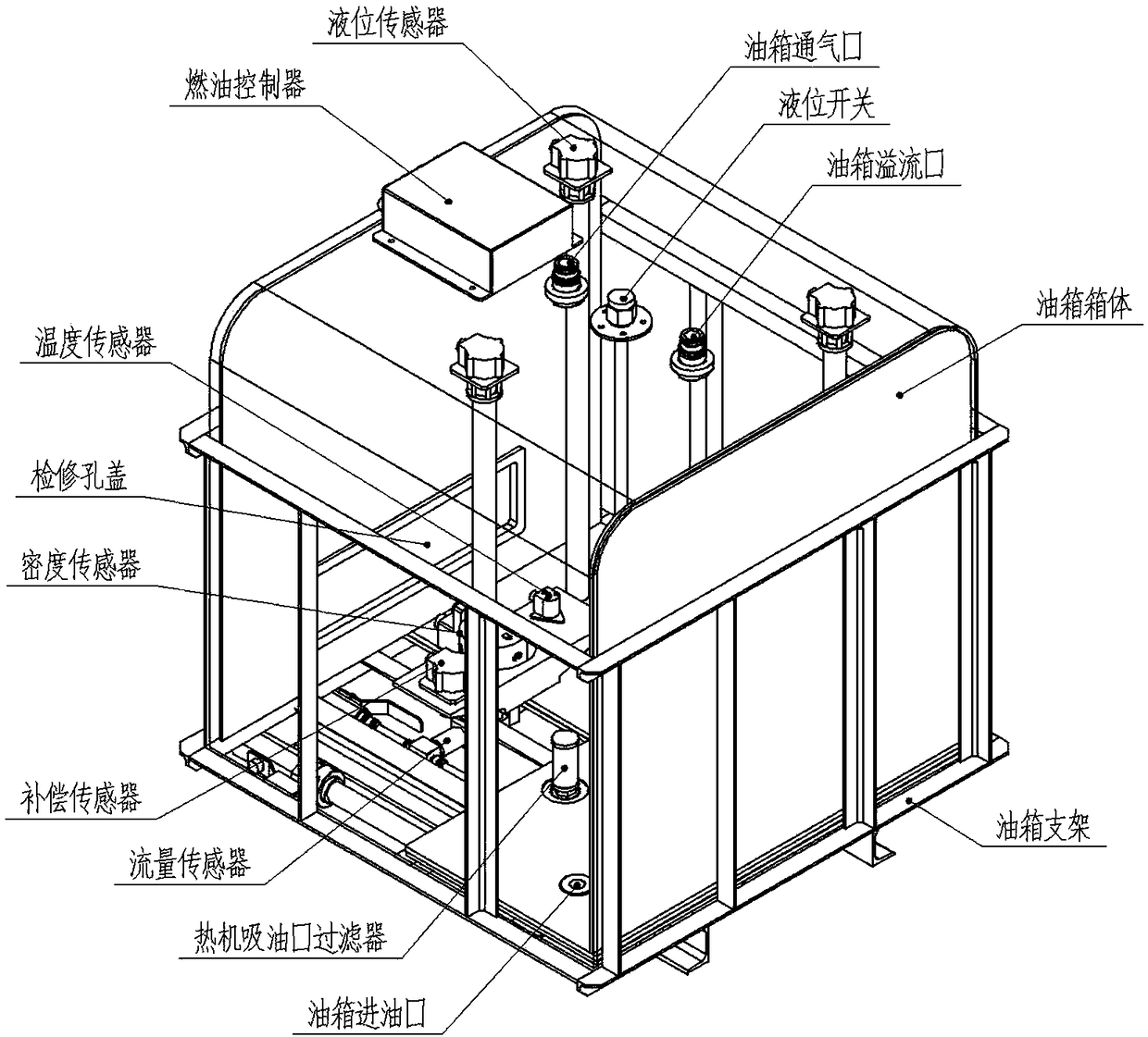 Device and method for measuring fuel capacity of fuel tank for maritime robot