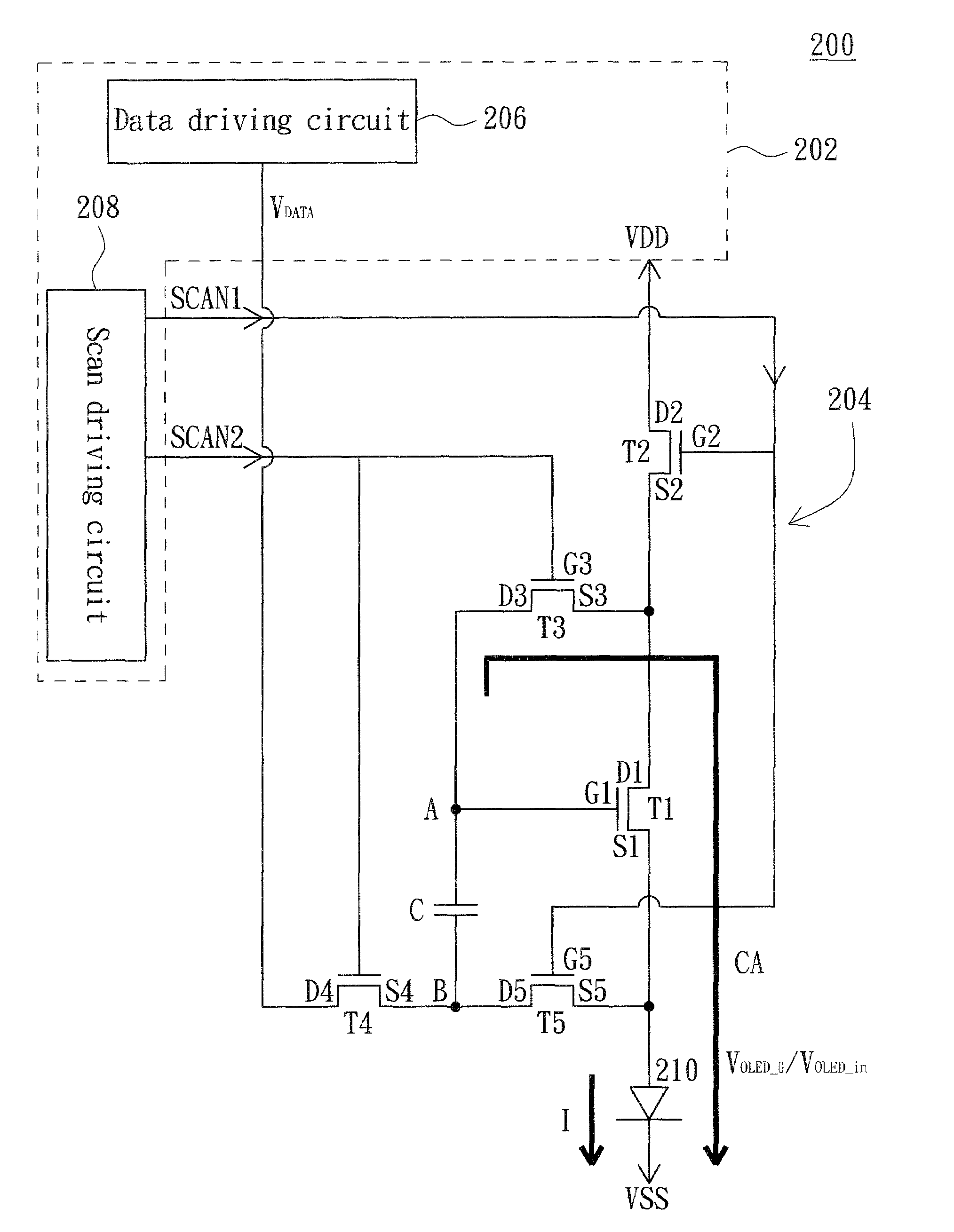 Organic light emitting diode display and pixel driving method thereof