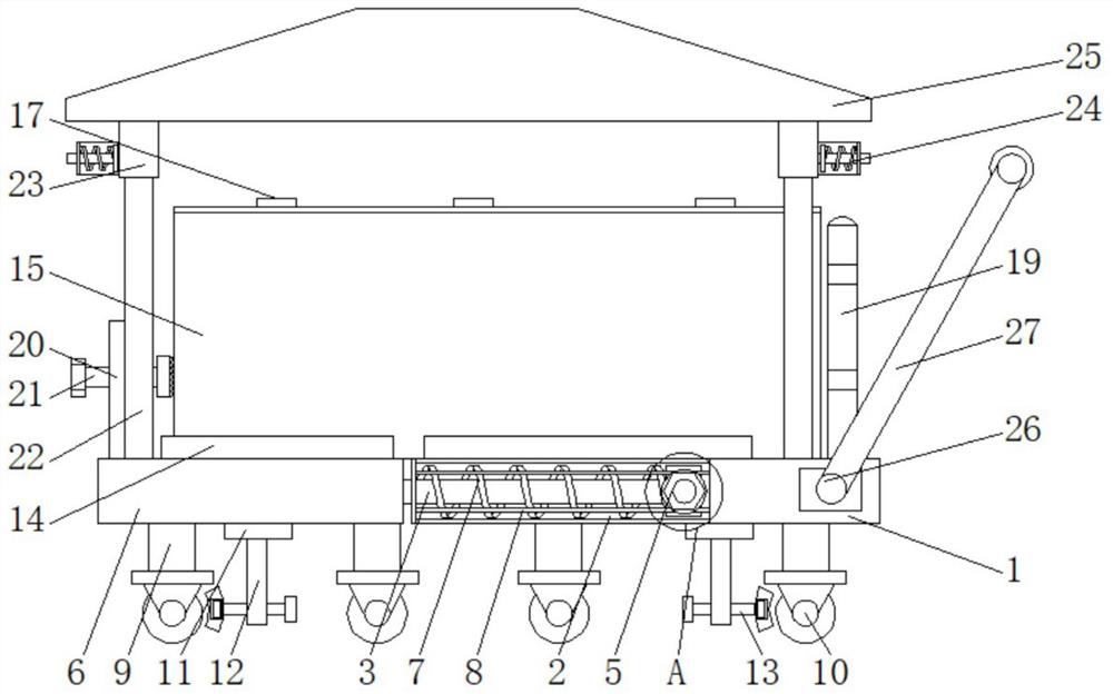 Fabric transport cart for textile workshop