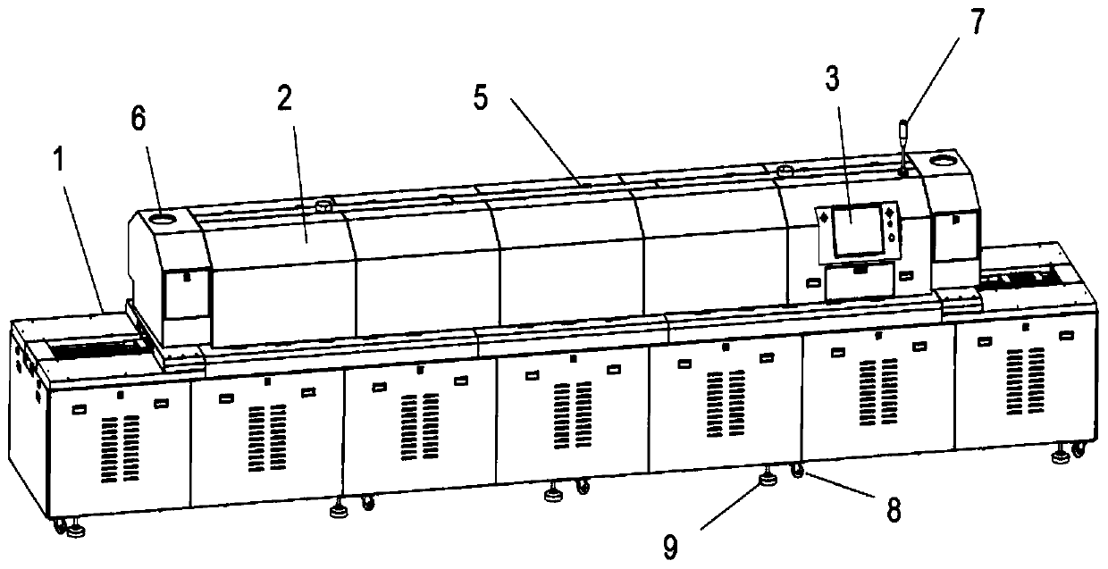 Through-hole reflow soldering equipment and machining method