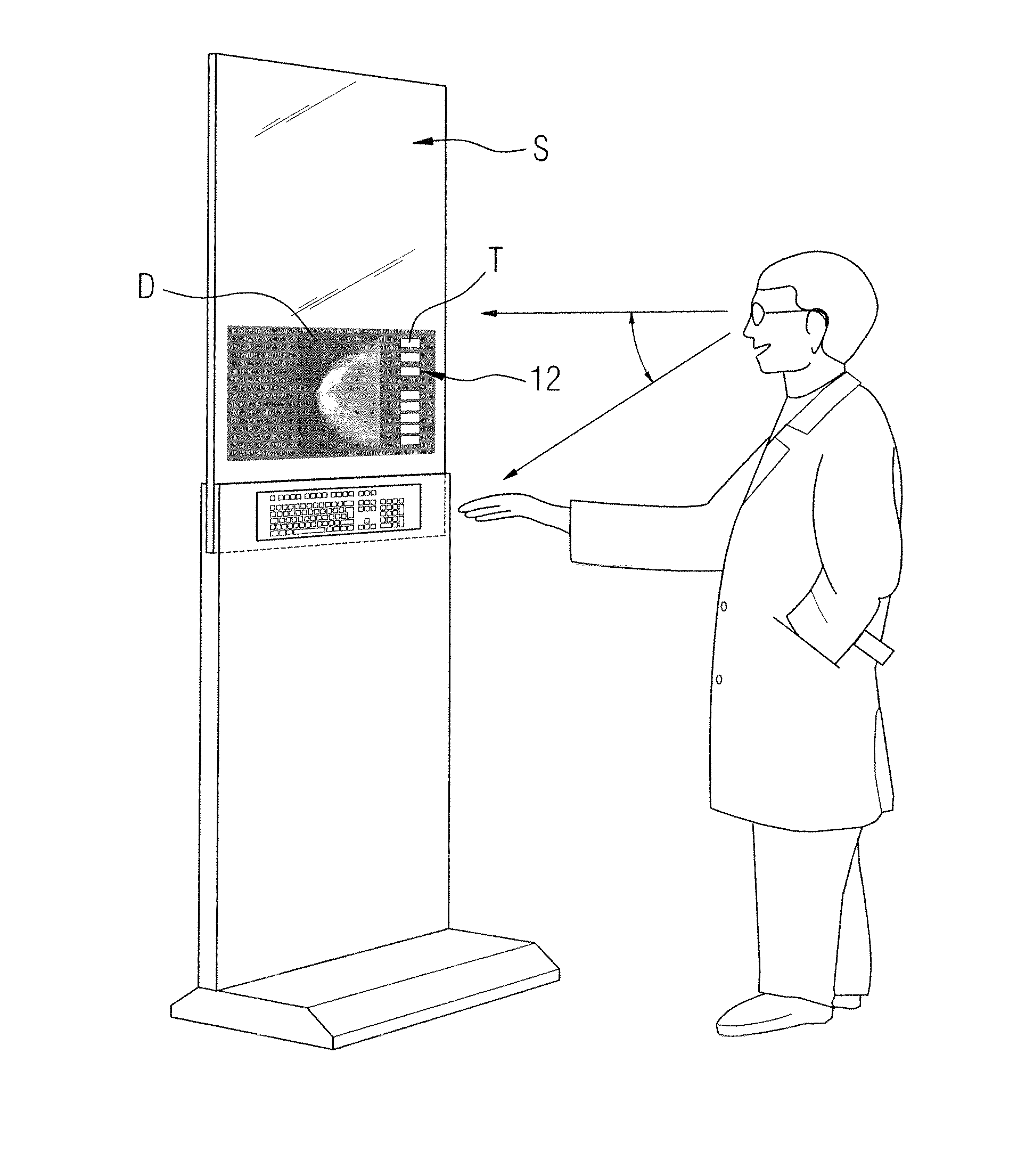 Radiation protection wall for mammography systems with integrated user interface