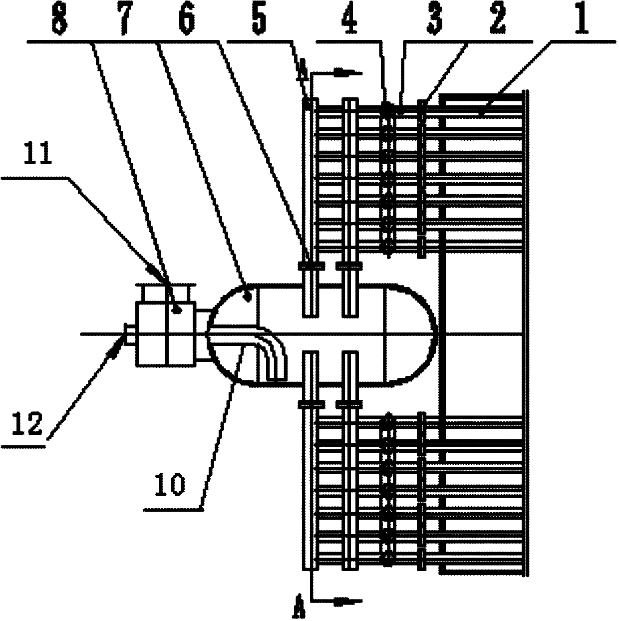 Steam hydrophobization structure and method for steam tube nest rotary drier