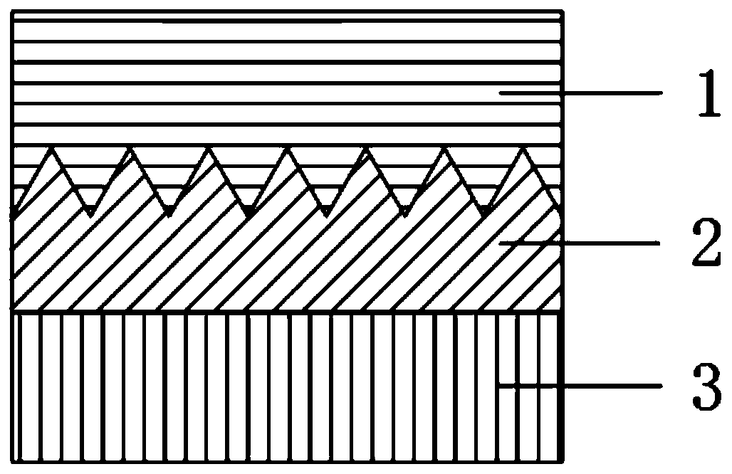 Three-layer EVA and PO composite photovoltaic film with high reliability and high gain and preparation method of composite photovoltaic film