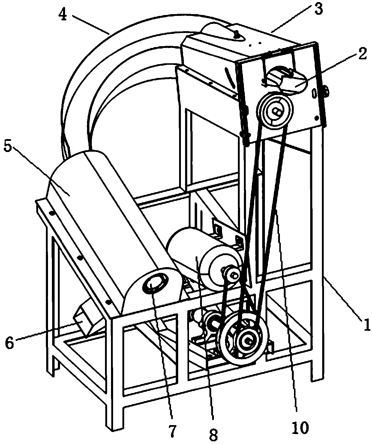 Corn peeling and threshing all-in-one machine