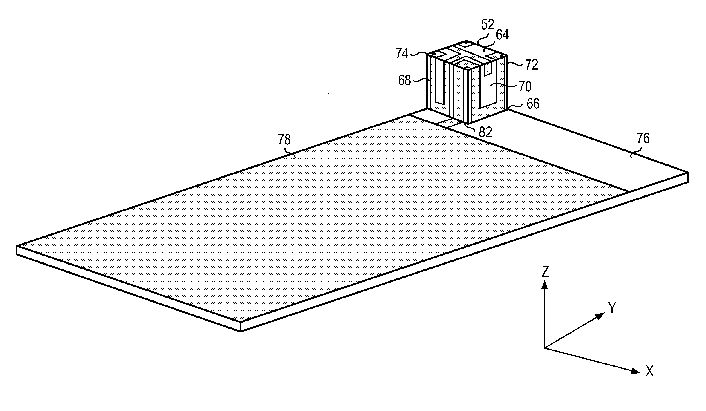 Multi-band antenna apparatus disposed on a three-dimensional substrate, and associated methodology, for a radio device