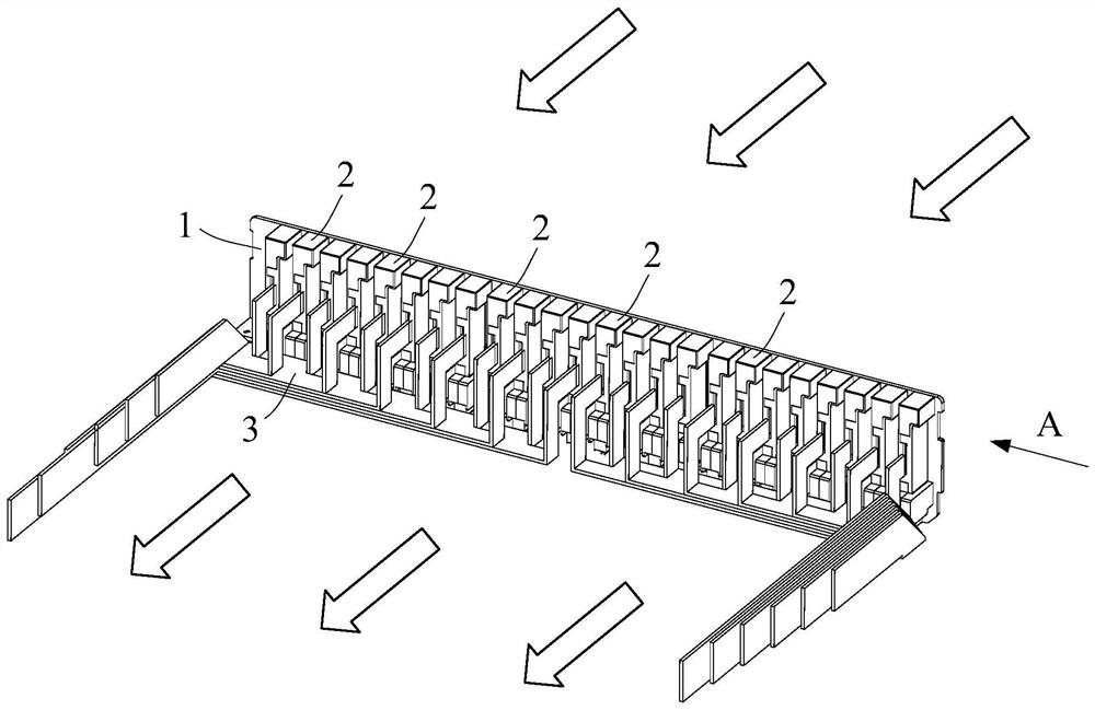 Array type connection structure and electronic equipment