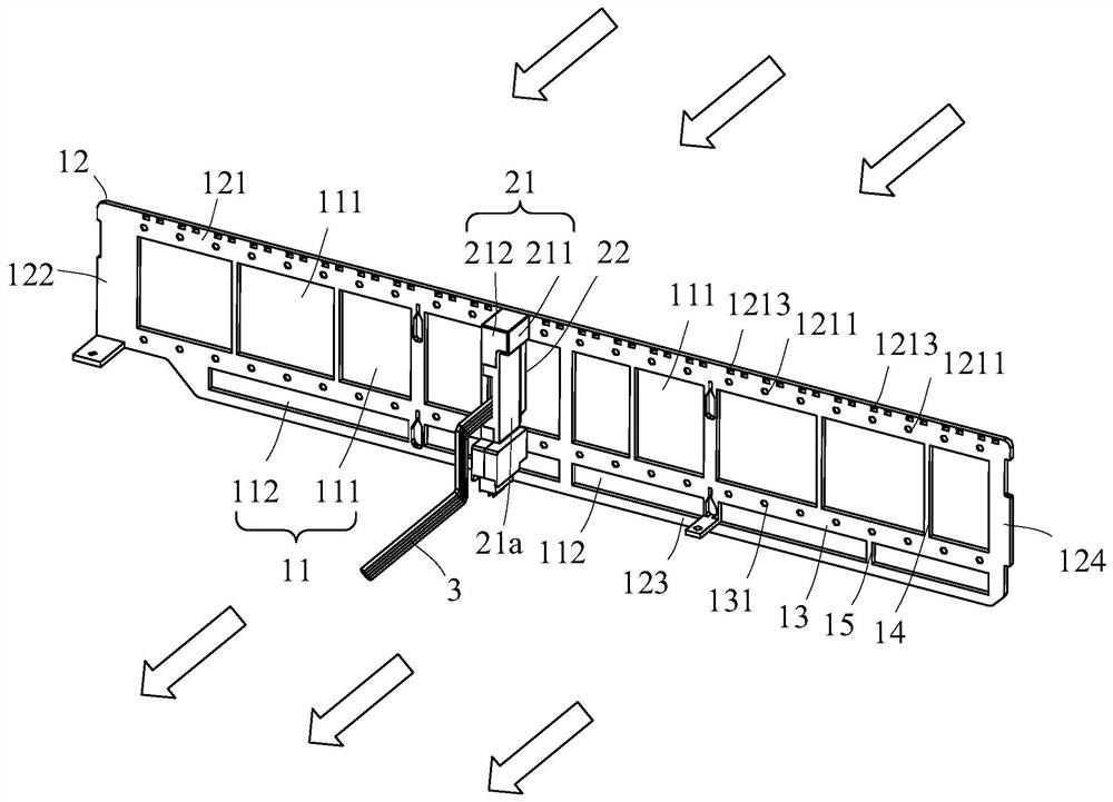 Array type connection structure and electronic equipment