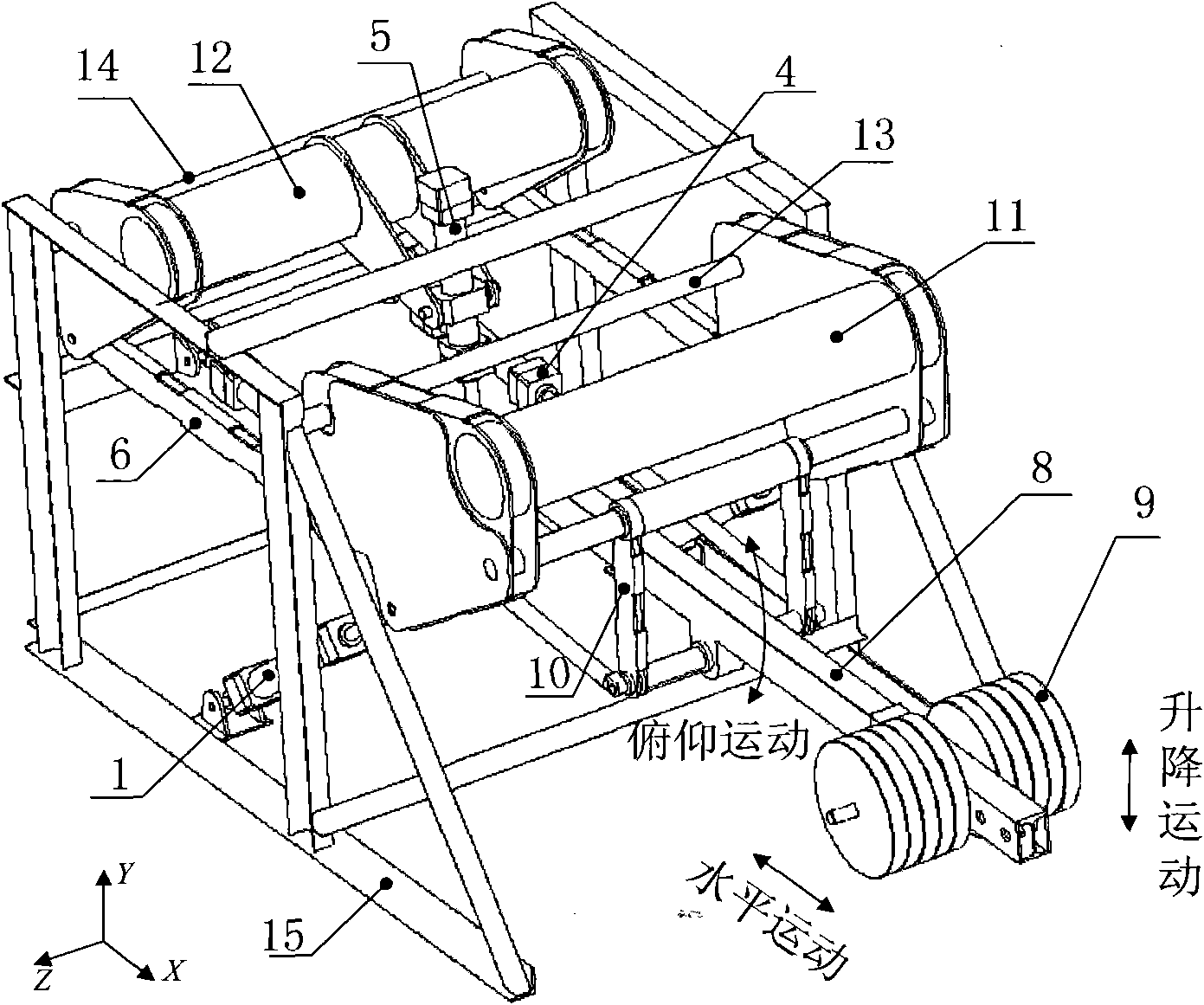 Experiment table for kinetic control of hydraulic servo driving system