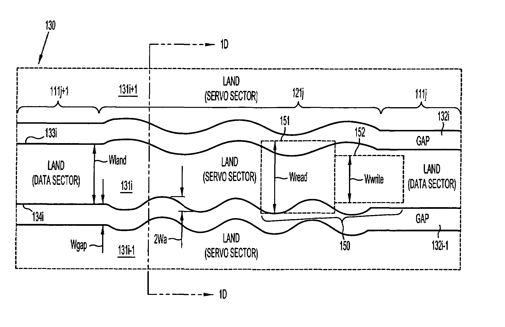 Modulation of sidewalls of servo sectors of a magnetic disk and the resultant disk