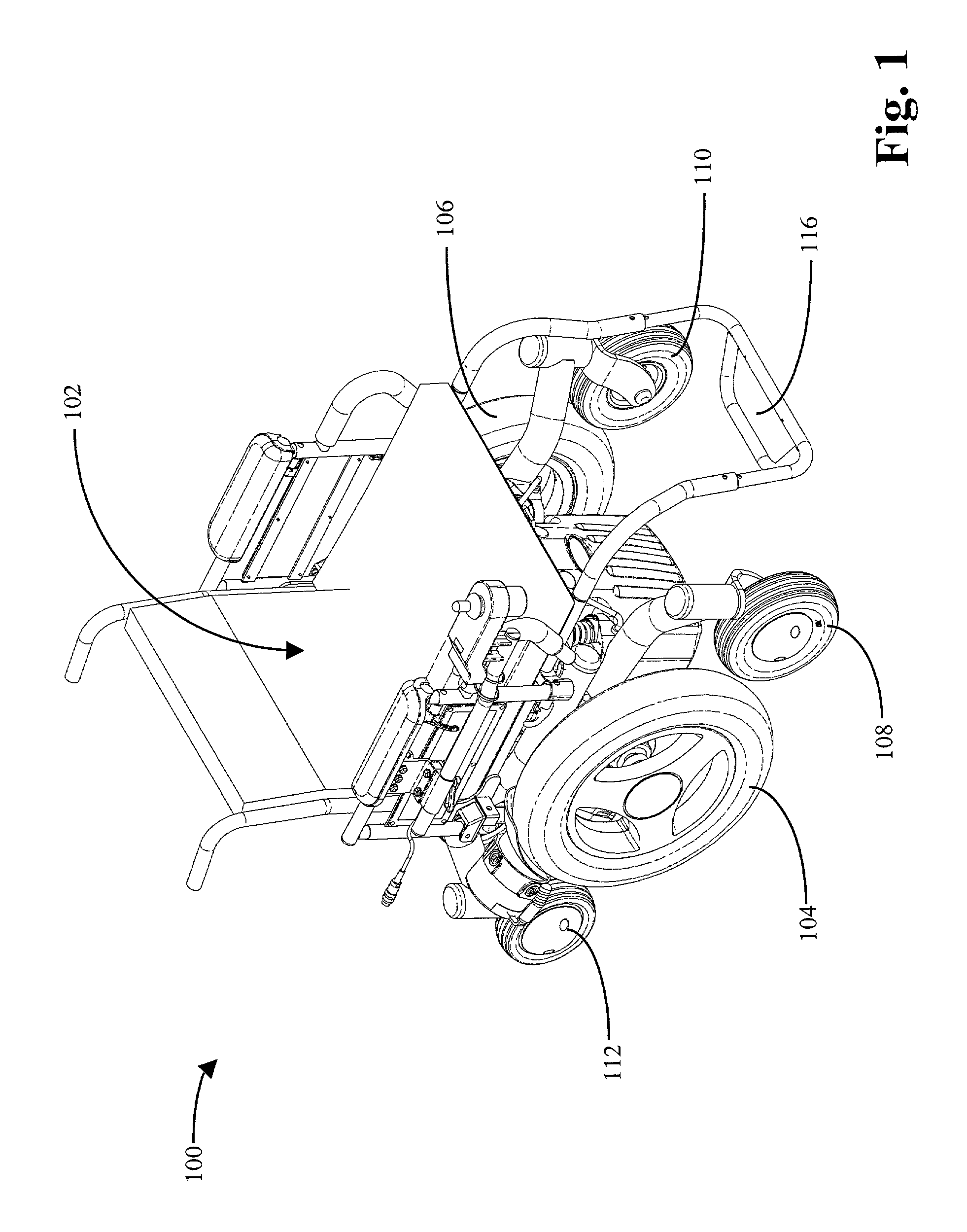 Wheelchair suspension having pivotal motor mount