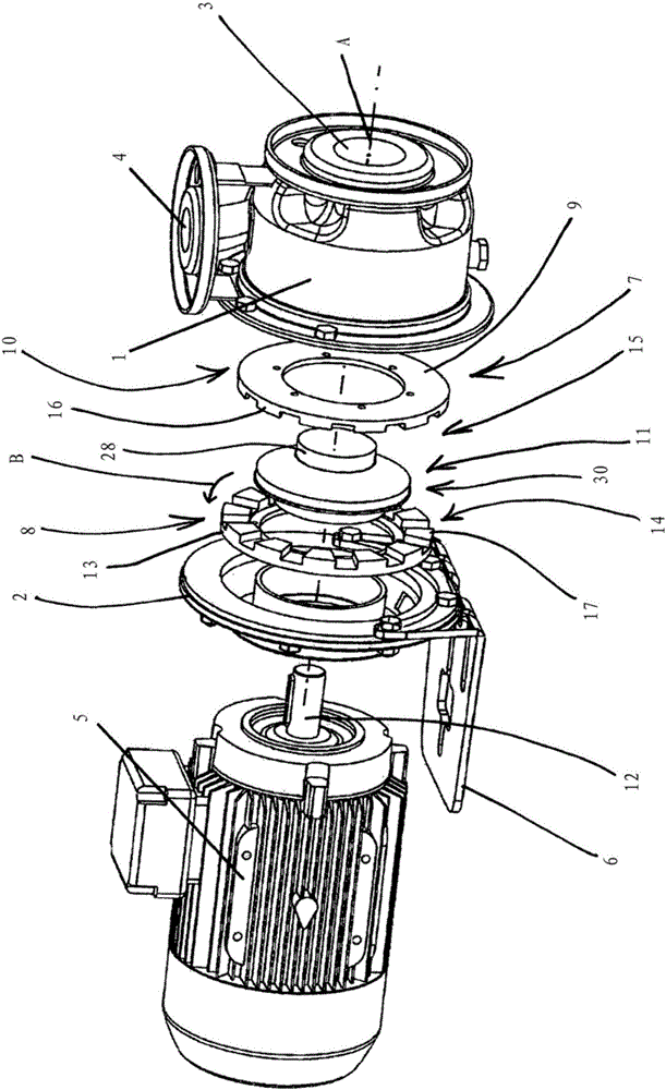 Method and device for the treatment of water by cavitation between annular structures