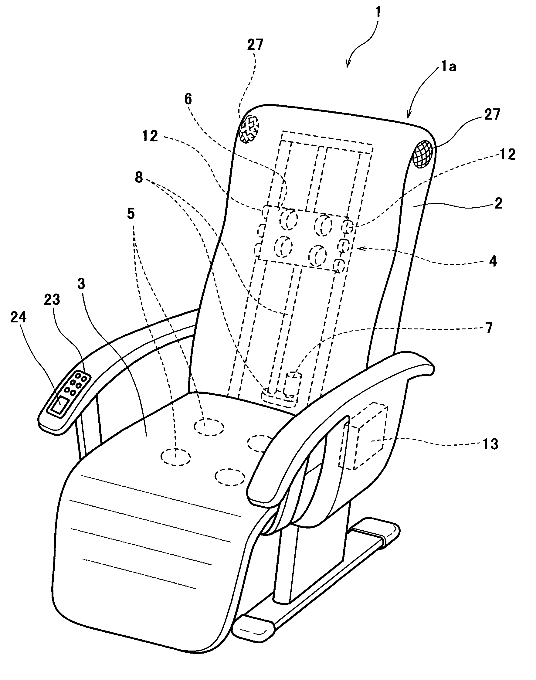 Massage machine, information recorded medium, program writing method