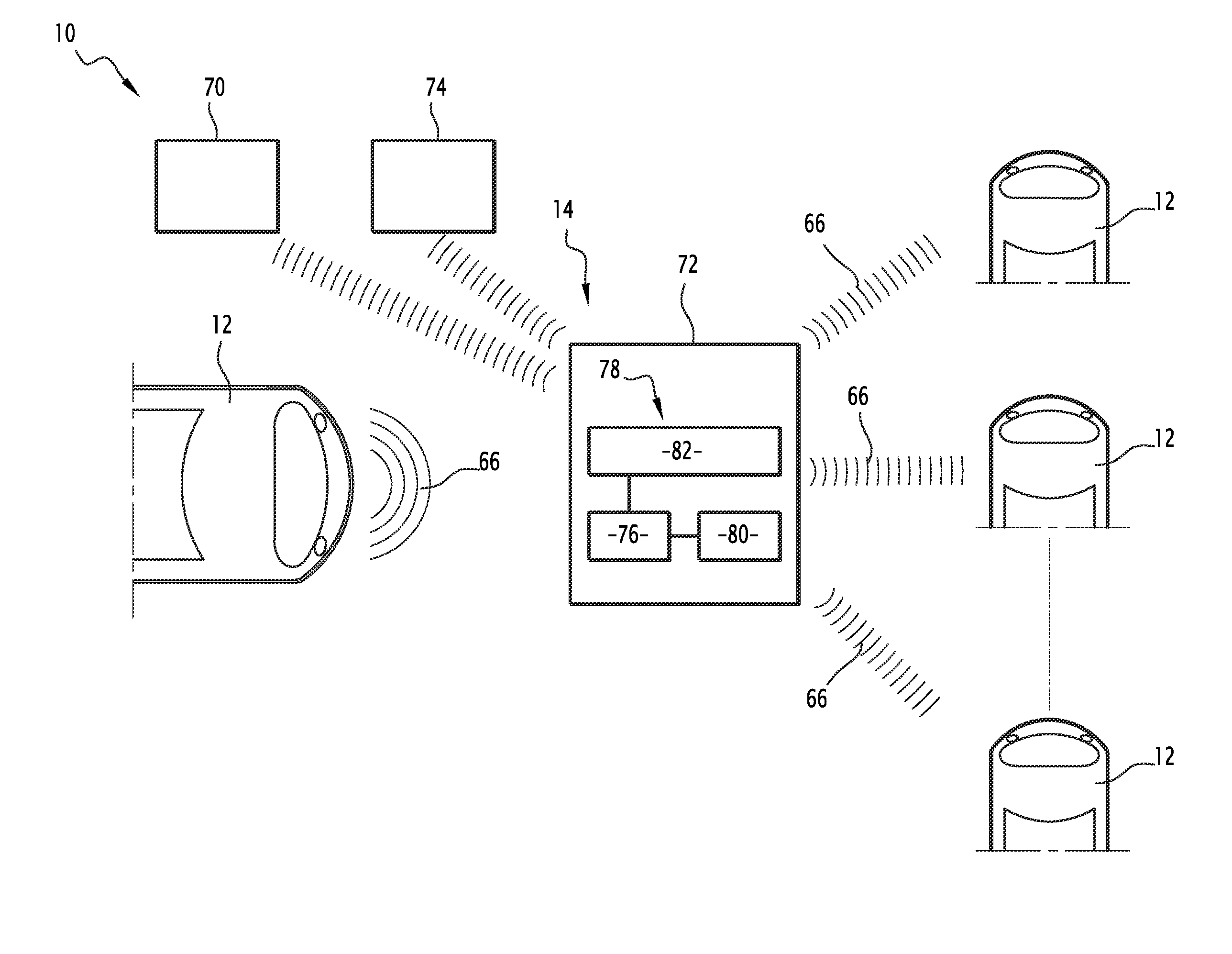 Guided ground vehicle including a device for managing a derailment of the vehicle, and associated derailment management method