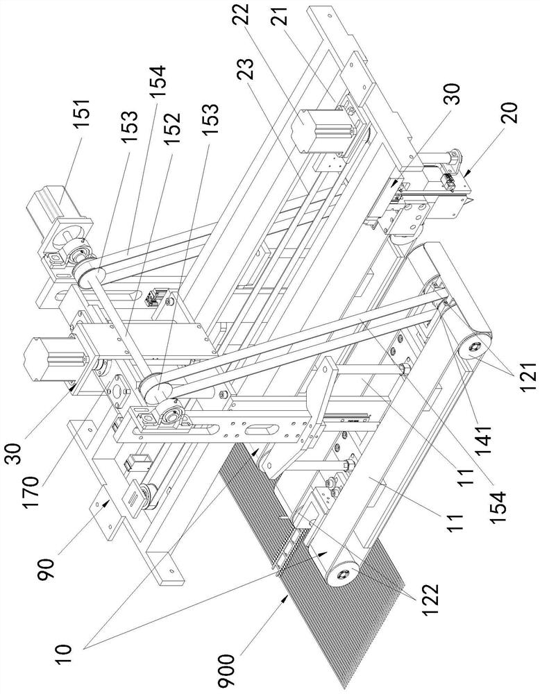 Strip-shaped product transferring and cutting device and method