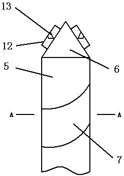 Tool for machining circular hole in oblique plane and machining method of tool